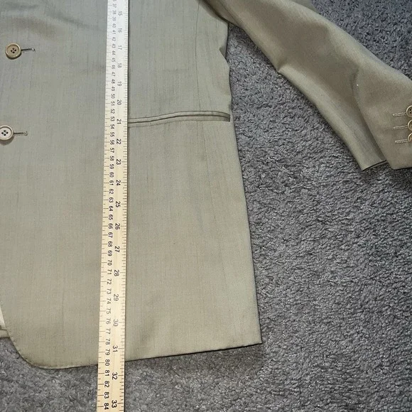 Canali Super 120's Blazer 42R 100% Wool Made In Italy Beige Sport Coat Mens